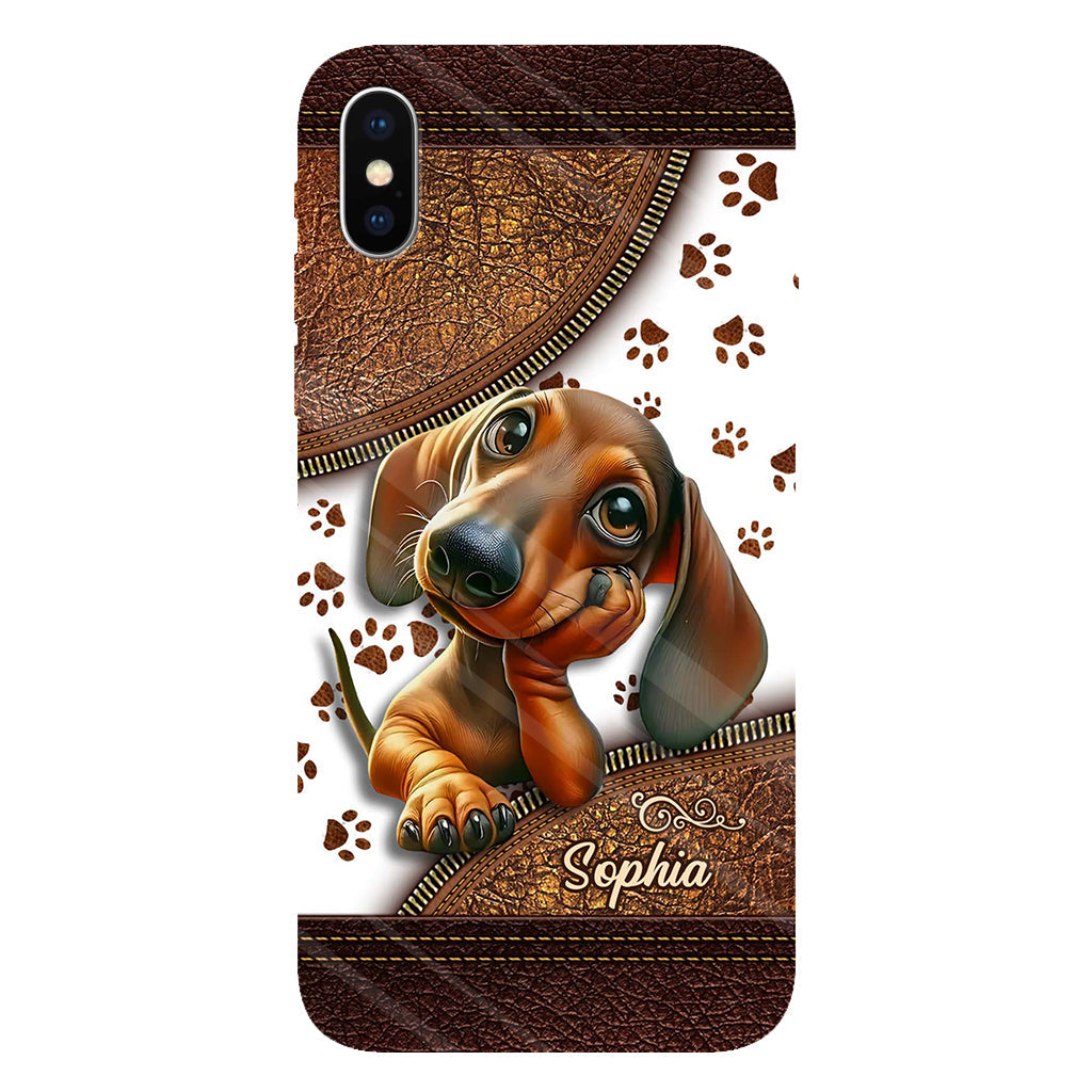 Cute Dachshund - Personalized Dog Full Print Phone Case