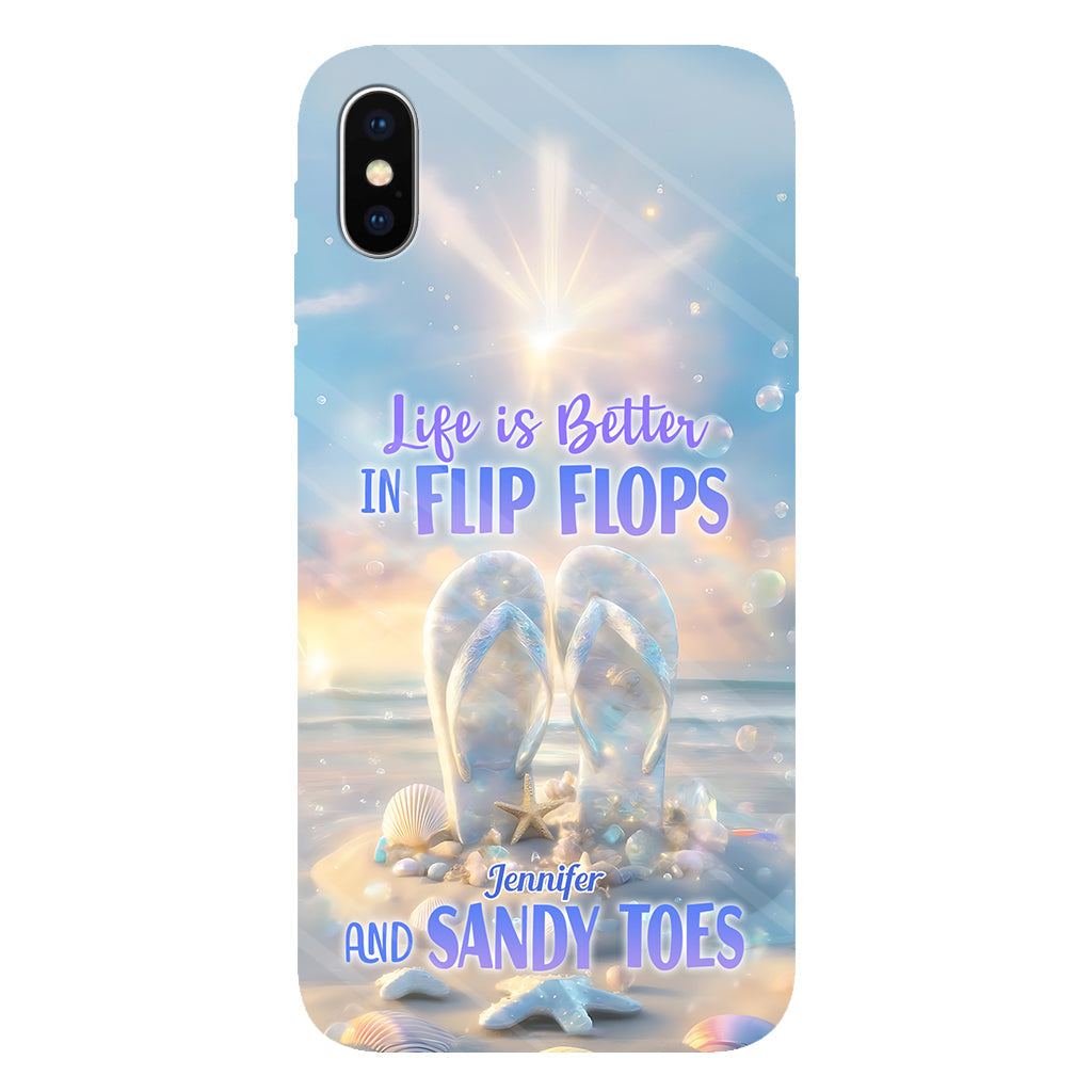 Life Is Better With Flipflops - Personalized Sea Lover Full Print Phone Case