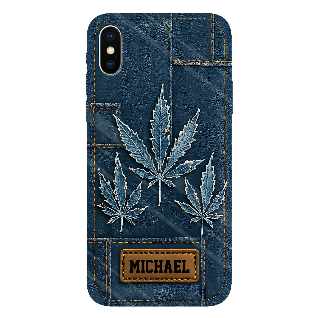 Distressed Denim Marijuanas - Personalized Weed Full Print Phone Case