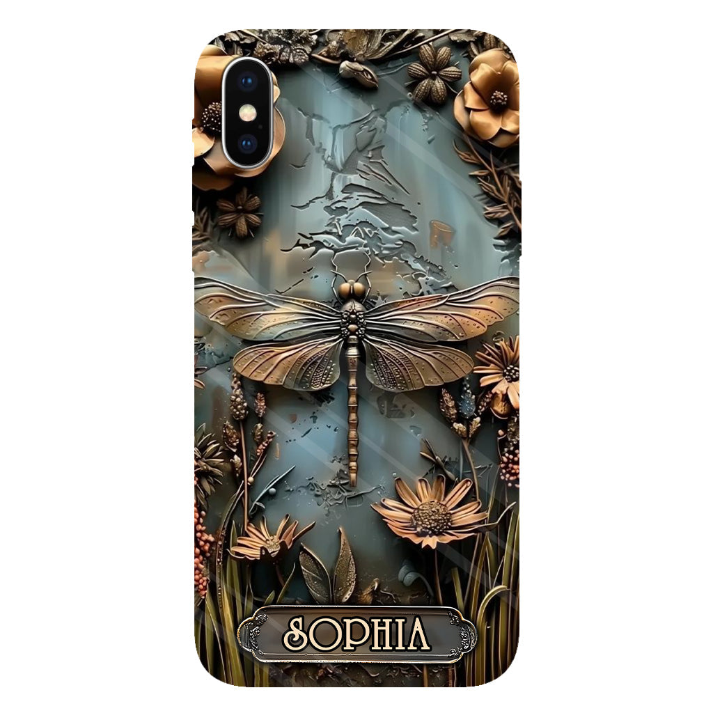 Wunderschöne Libelle, Schmetterling, Kolibri – personalisierte Handyhülle mit Gartenmotiven und Vollbilddruck
