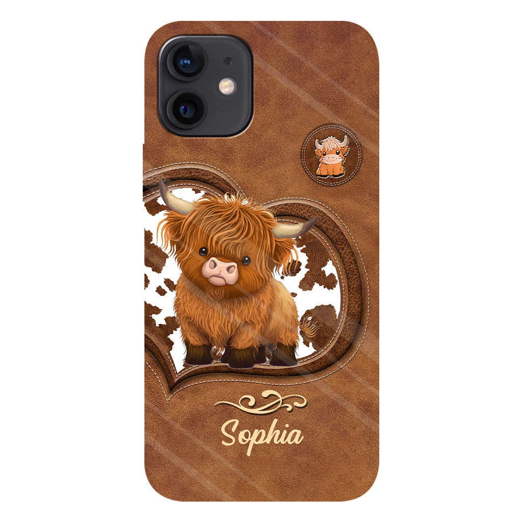 Cute Highland Cow - Personalized Highland Cow Full Print Phone Case