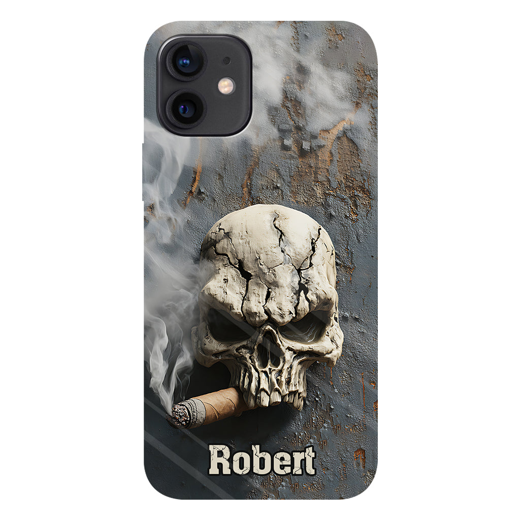 Skull Cigar - Personalized Skull Full Print Phone Case
