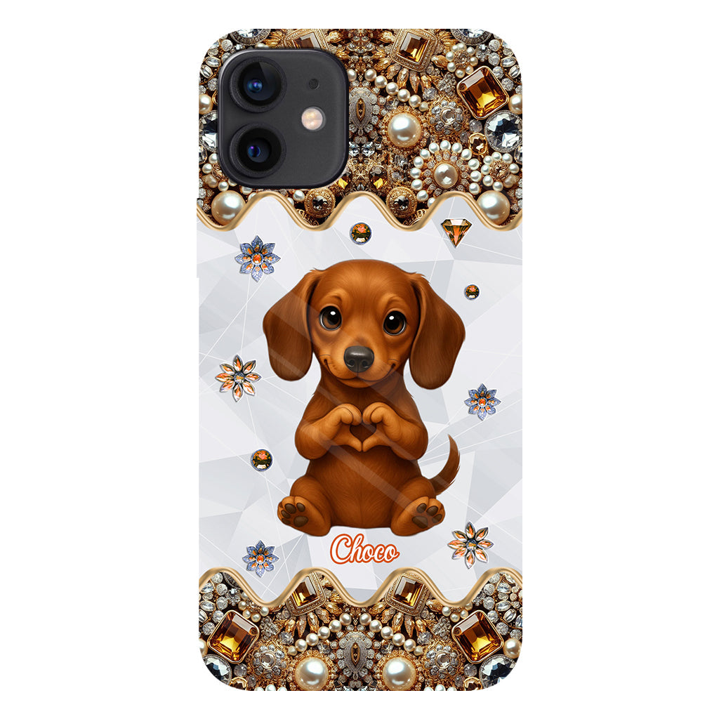 Puppy/ Kitty Makes Heart Hands - Personalized Dog Full Print Phone Case