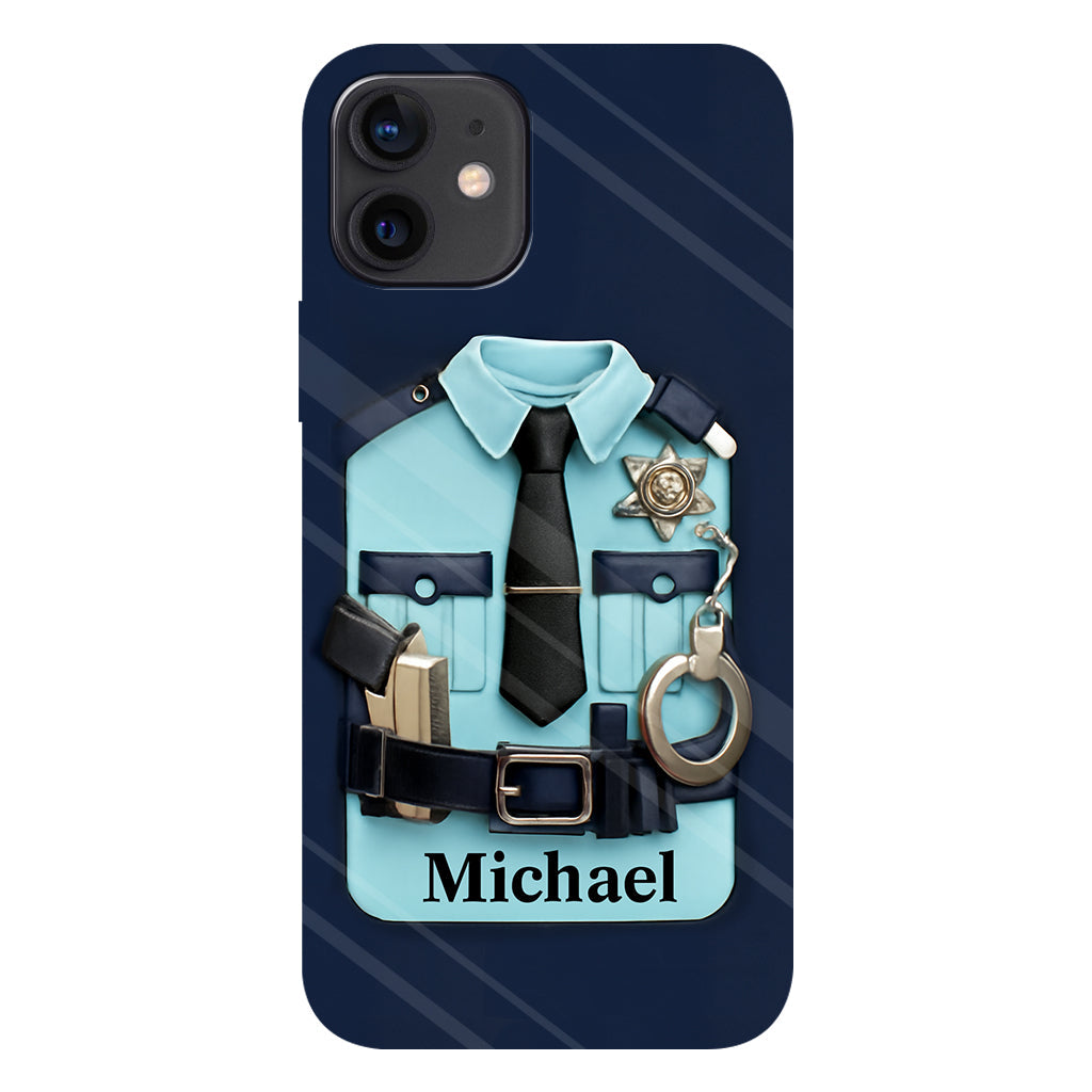 Officer, Police Uniform, Badge and Handcuffs - Personalized Police Officer Full Print Phone Case