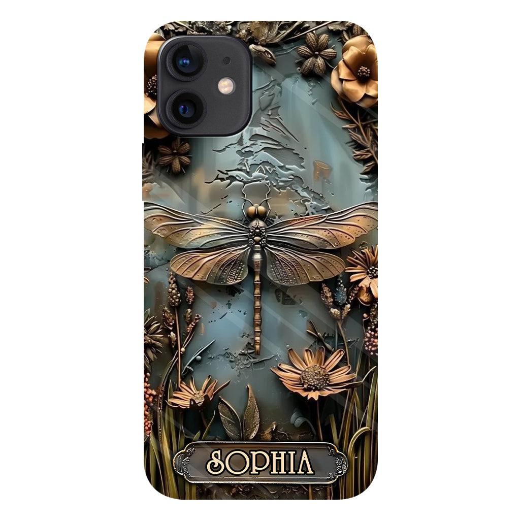 Wunderschöne Libelle, Schmetterling, Kolibri – personalisierte Handyhülle mit Gartenmotiven und Vollbilddruck