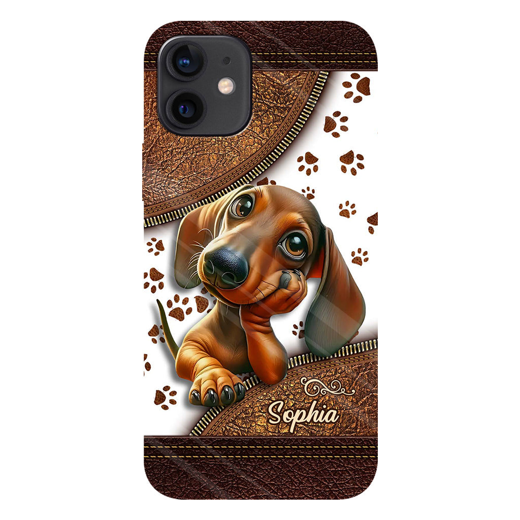 Cute Dachshund - Personalized Dog Full Print Phone Case