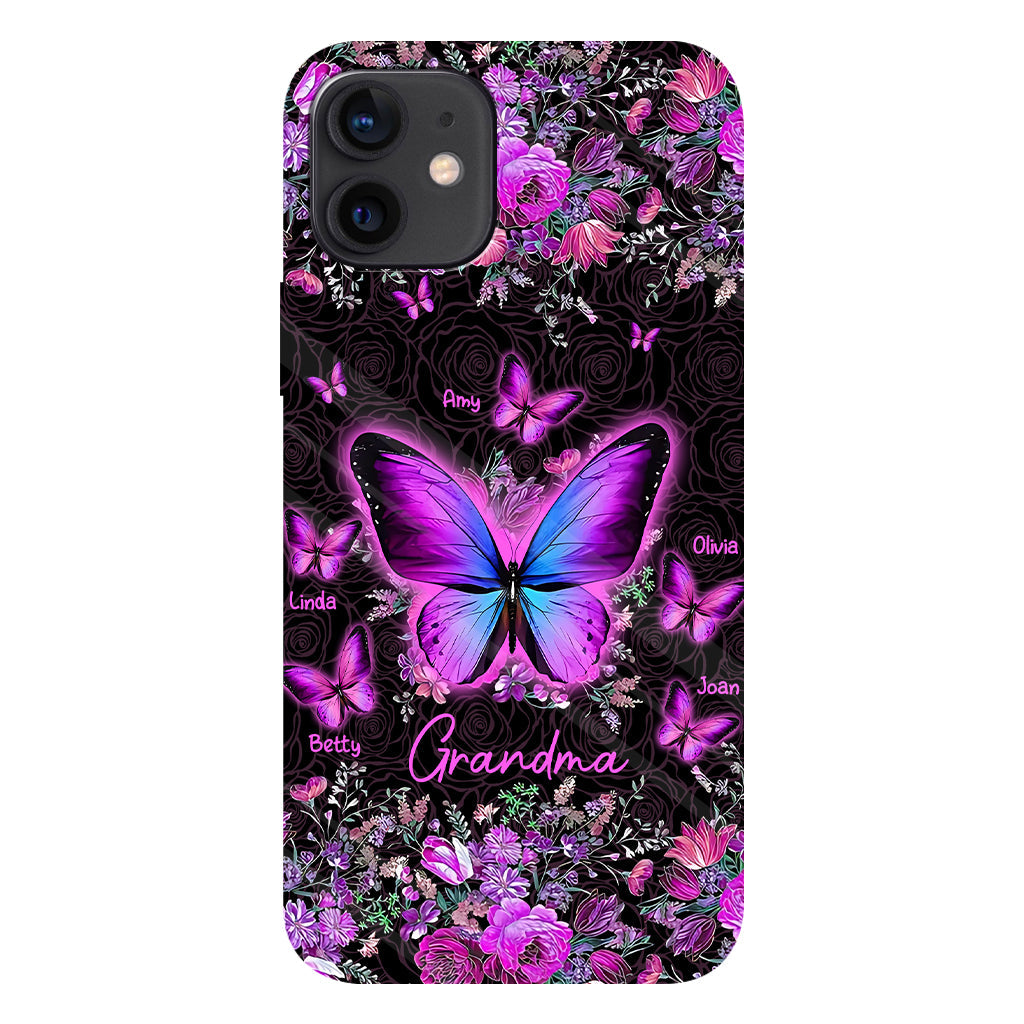 Grandma's Butterflies - Personalized Grandma Full Print Phone Case