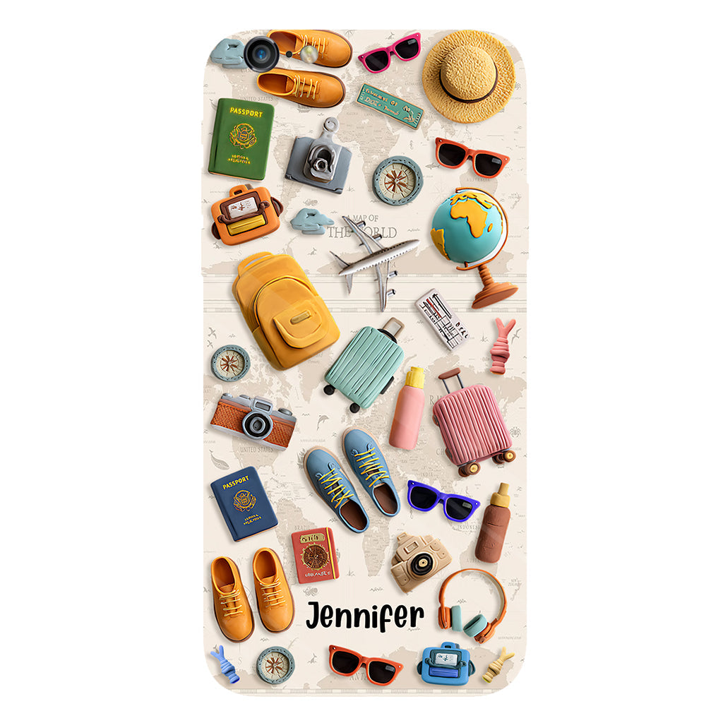 Einfach ein Mädchen, das Reisen liebt – Personalisierte Handyhülle mit Reisemotiv und Vollbilddruck