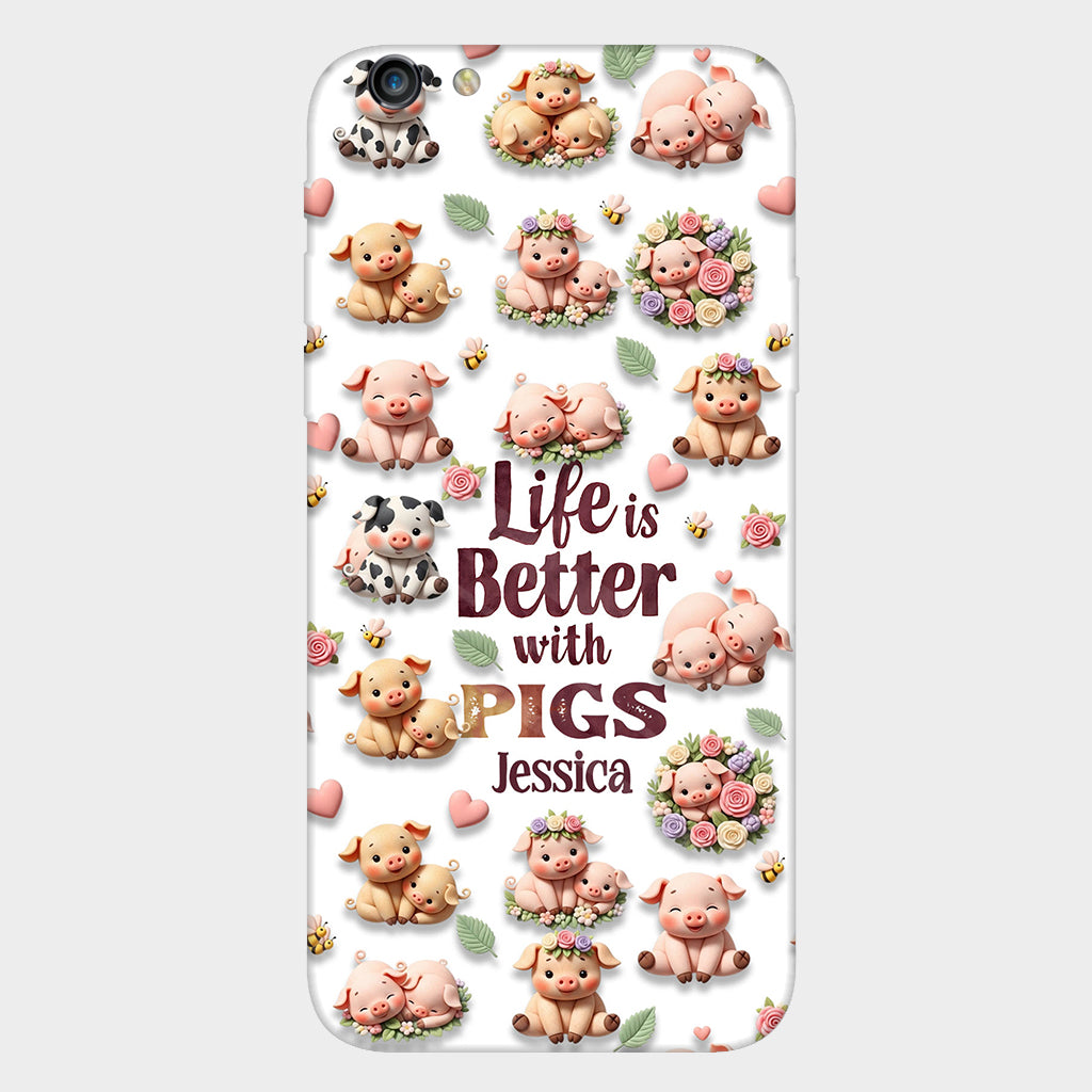Just A Girl Who Loves Pigs - Personalized Pig Lover Full Print Phone Case