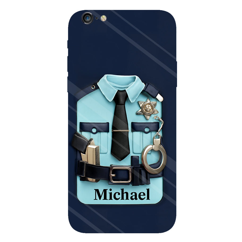 Officer, Police Uniform, Badge and Handcuffs - Personalized Police Officer Full Print Phone Case