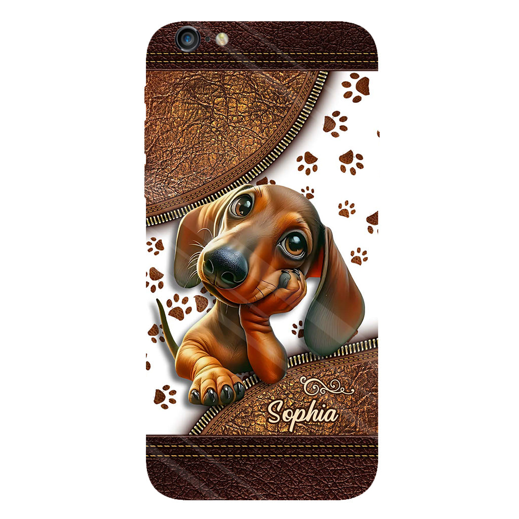 Cute Dachshund - Personalized Dog Full Print Phone Case