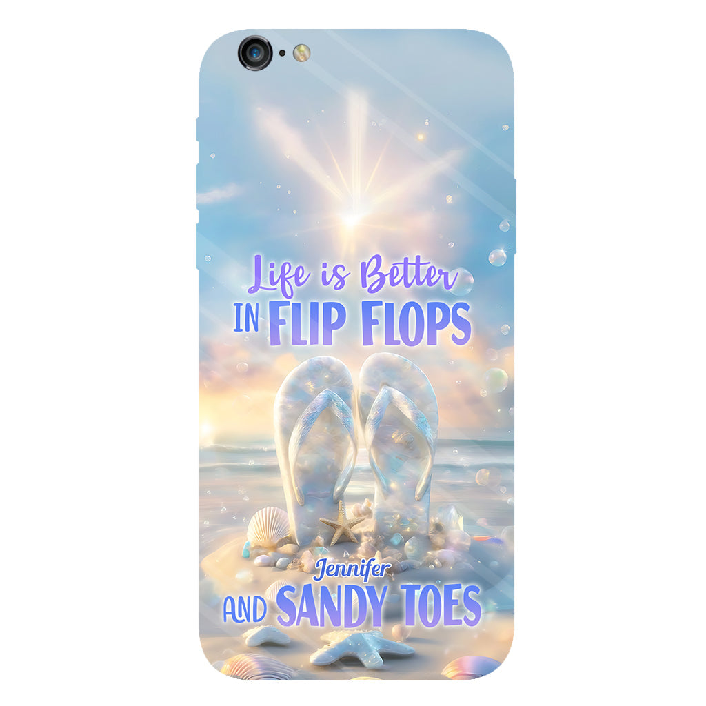 Life Is Better With Flipflops - Personalized Sea Lover Full Print Phone Case