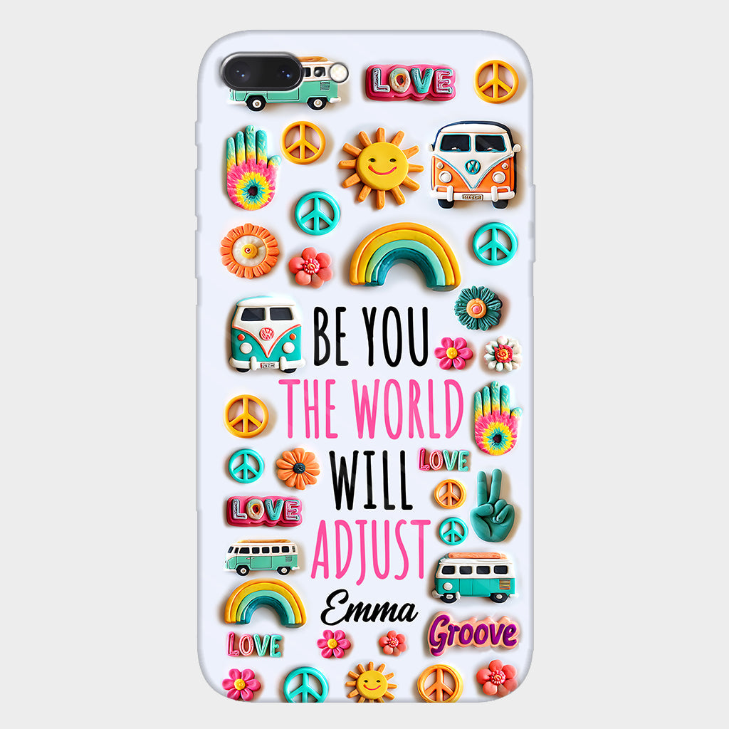 Sei du selbst – Personalisierte Handyhülle im Hippie-Stil mit Allover-Print