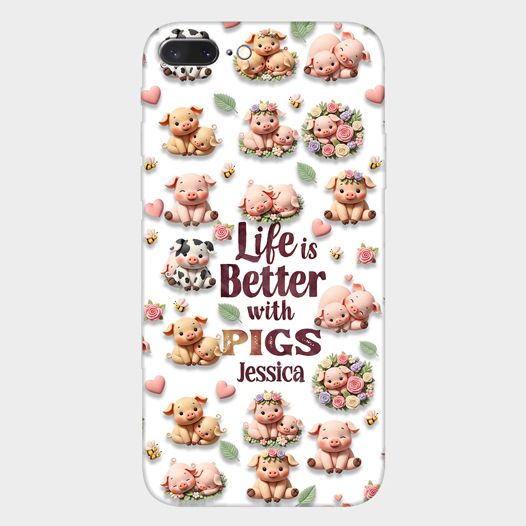 Just A Girl Who Loves Pigs - Personalized Pig Lover Full Print Phone Case