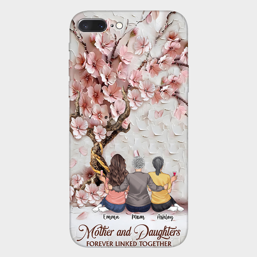 Mother And Daughters Forever Linked Together - Personalized Mother Full Print Phone Case