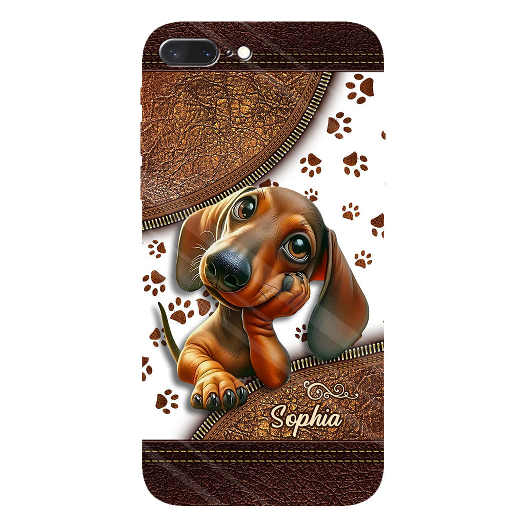 Cute Dachshund - Personalized Dog Full Print Phone Case