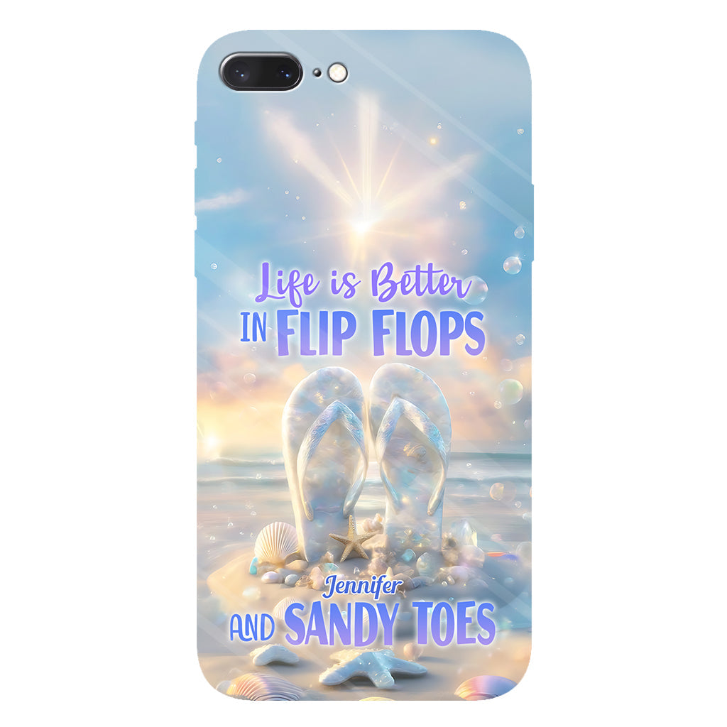 Life Is Better With Flipflops - Personalized Sea Lover Full Print Phone Case
