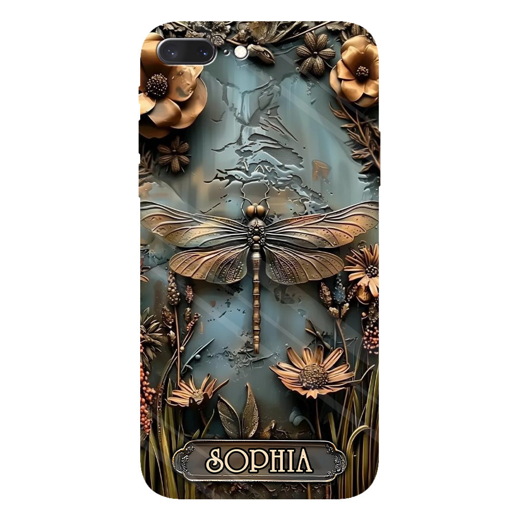 Wunderschöne Libelle, Schmetterling, Kolibri – personalisierte Handyhülle mit Gartenmotiven und Vollbilddruck