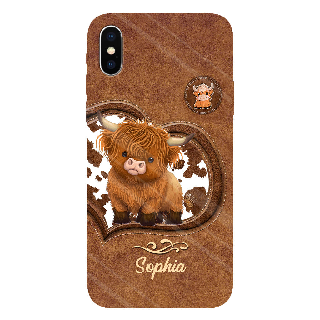 Cute Highland Cow - Personalized Highland Cow Full Print Phone Case