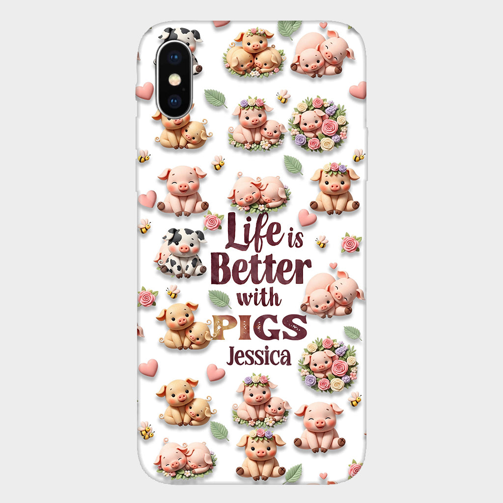 Just A Girl Who Loves Pigs - Personalized Pig Lover Full Print Phone Case