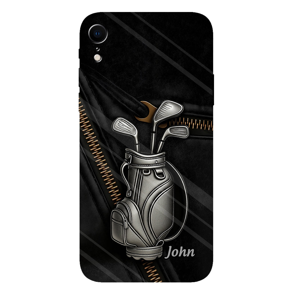 Golf ist ein schöner Spaziergang – personalisierte Handyhülle mit Golf-Vollbild