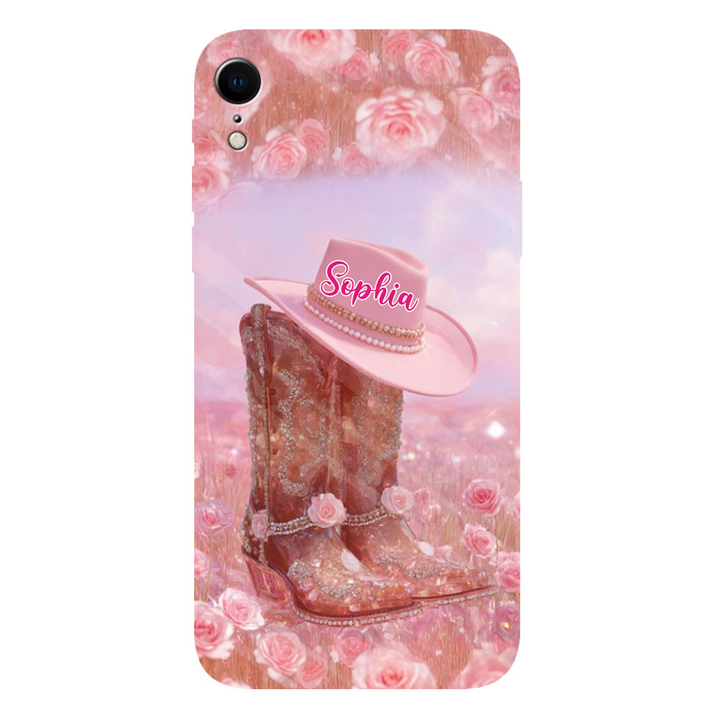 Floral Cowgirl - Personalized Cowgirl Full Print Phone Case & Phone Grip