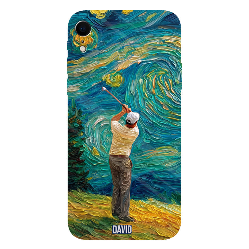Golfing Under Starry Night - Personalized Golf Full Print Phone Case