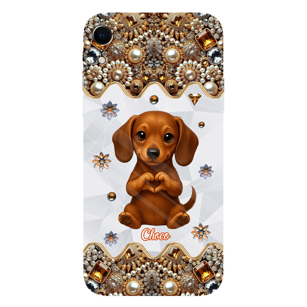 Puppy/ Kitty Makes Heart Hands - Personalized Dog Full Print Phone Case