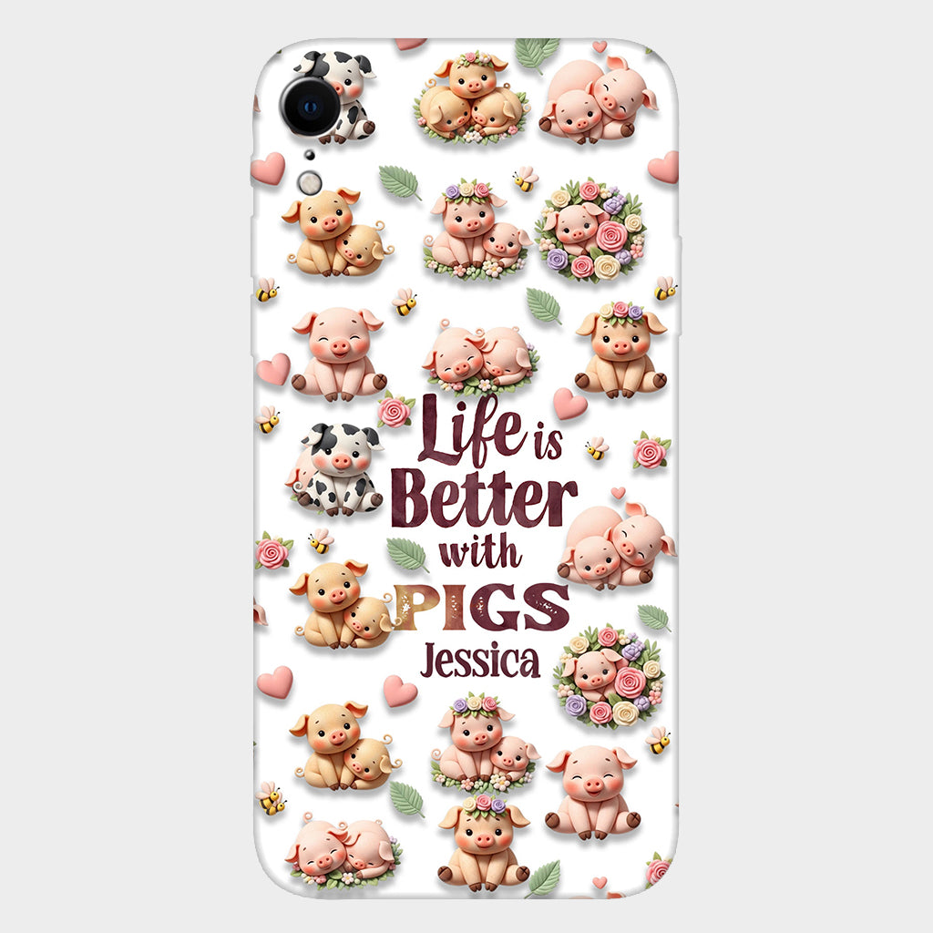 Just A Girl Who Loves Pigs - Personalized Pig Lover Full Print Phone Case