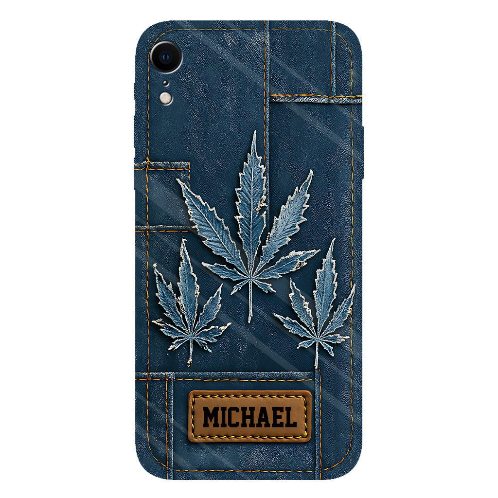 Distressed Denim Marijuanas - Personalized Weed Full Print Phone Case