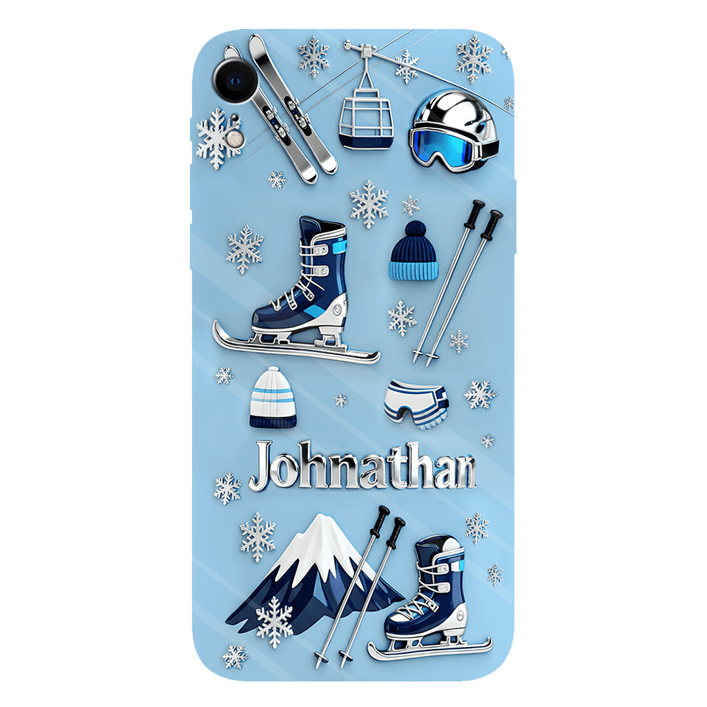 Skiing Makes Me Happy - Personalized Skiing Full Print Phone Case