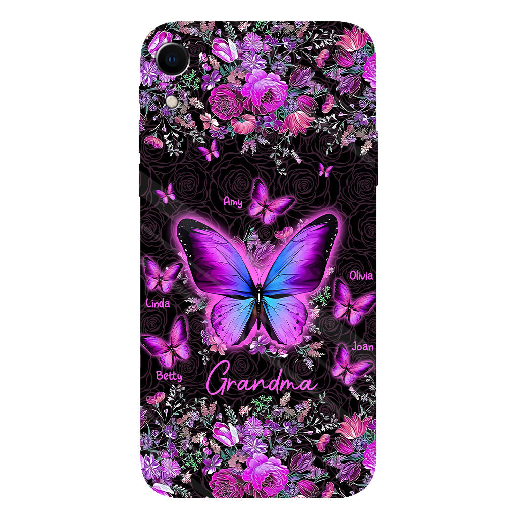 Grandma's Butterflies - Personalized Grandma Full Print Phone Case