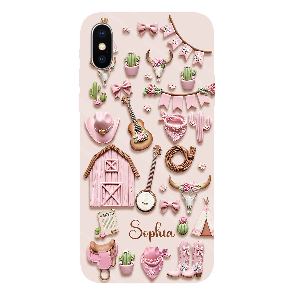 Pink Cowgirl - Personalized Cowgirl Full Print Phone Case