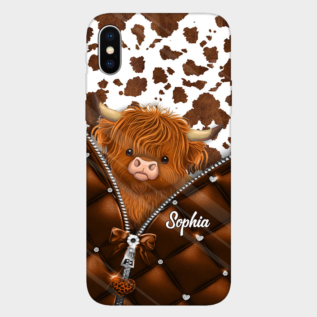 Cute Highland Cow - Personalized Highland Cow Full Print Phone Case