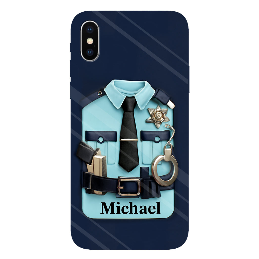 Officer, Police Uniform, Badge and Handcuffs - Personalized Police Officer Full Print Phone Case