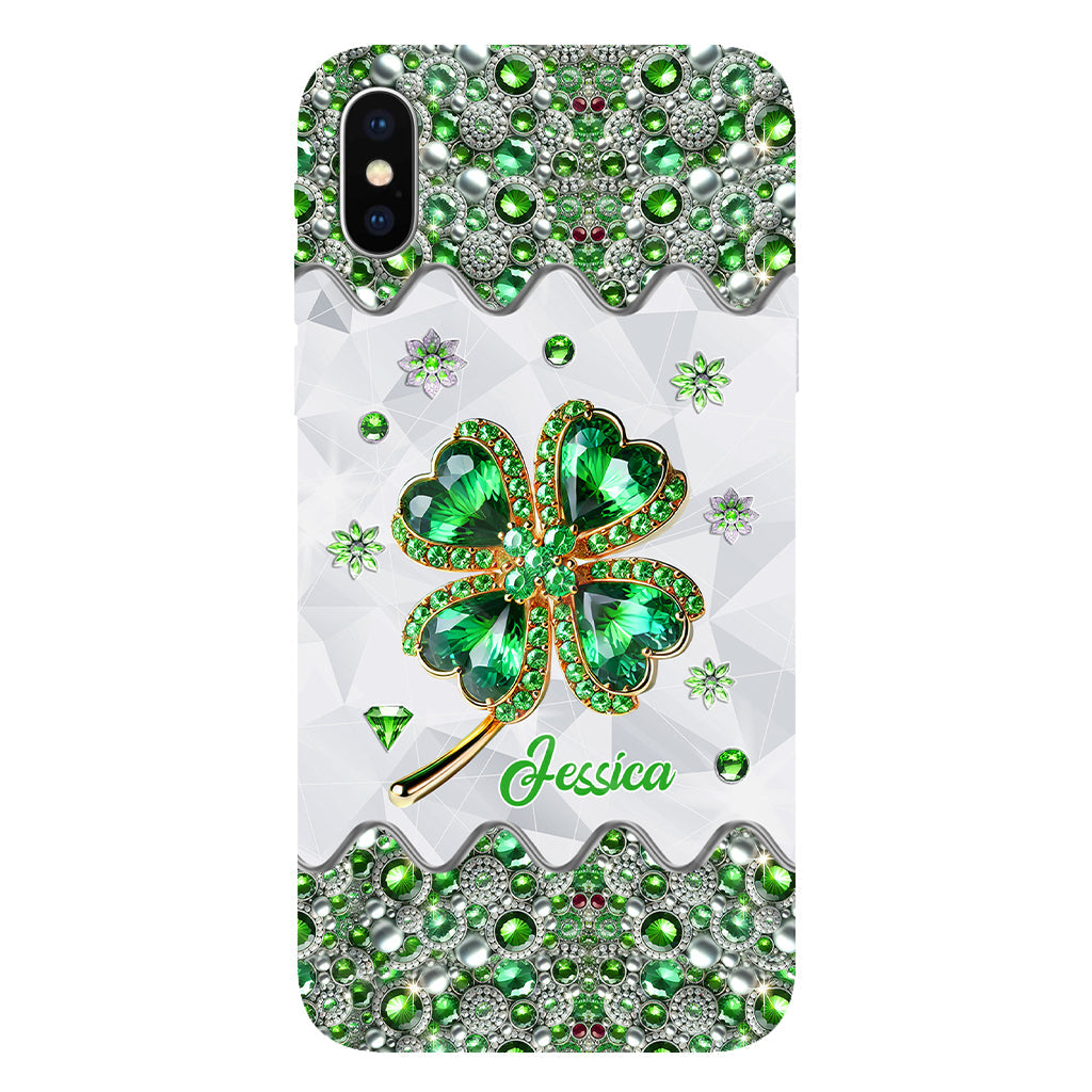Glückskleeblatt – Personalisierte Handyhülle mit Allover-Print zum St. Patrick's Day
