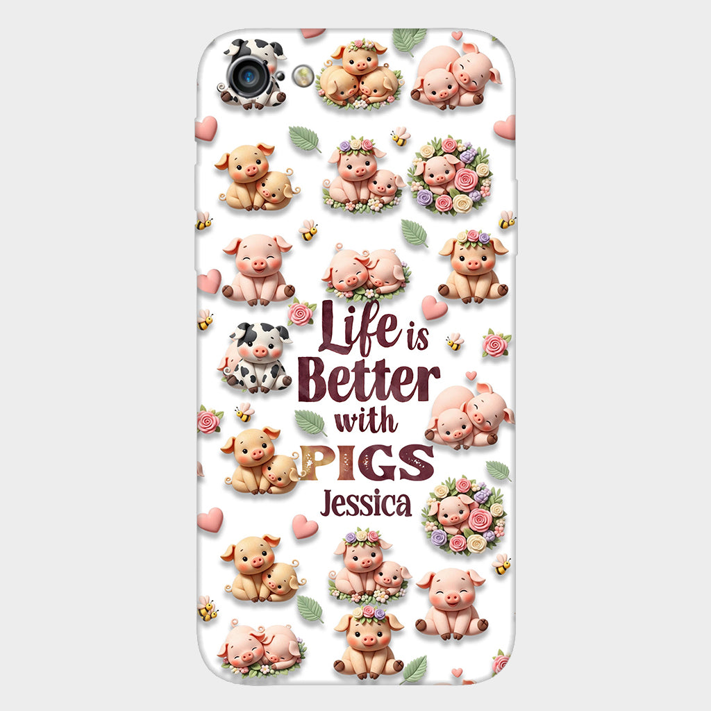 Just A Girl Who Loves Pigs - Personalized Pig Lover Full Print Phone Case