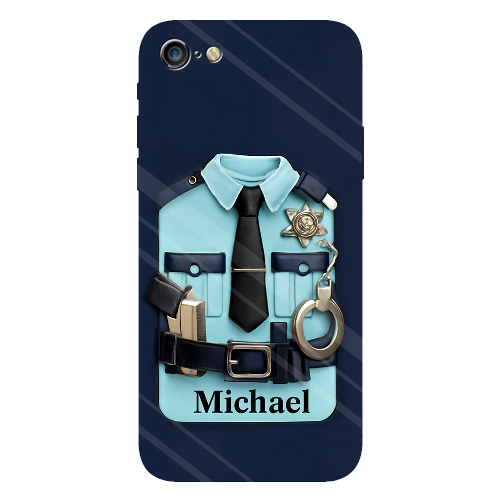 Officer, Police Uniform, Badge and Handcuffs - Personalized Police Officer Full Print Phone Case