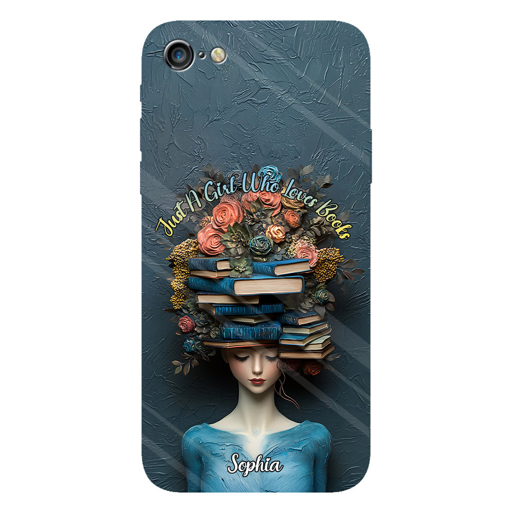 Einfach ein Mädchen, das Bücher liebt – personalisierte Handyhülle mit Buchmotiv