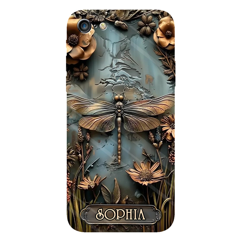 Wunderschöne Libelle, Schmetterling, Kolibri – personalisierte Handyhülle mit Gartenmotiven und Vollbilddruck