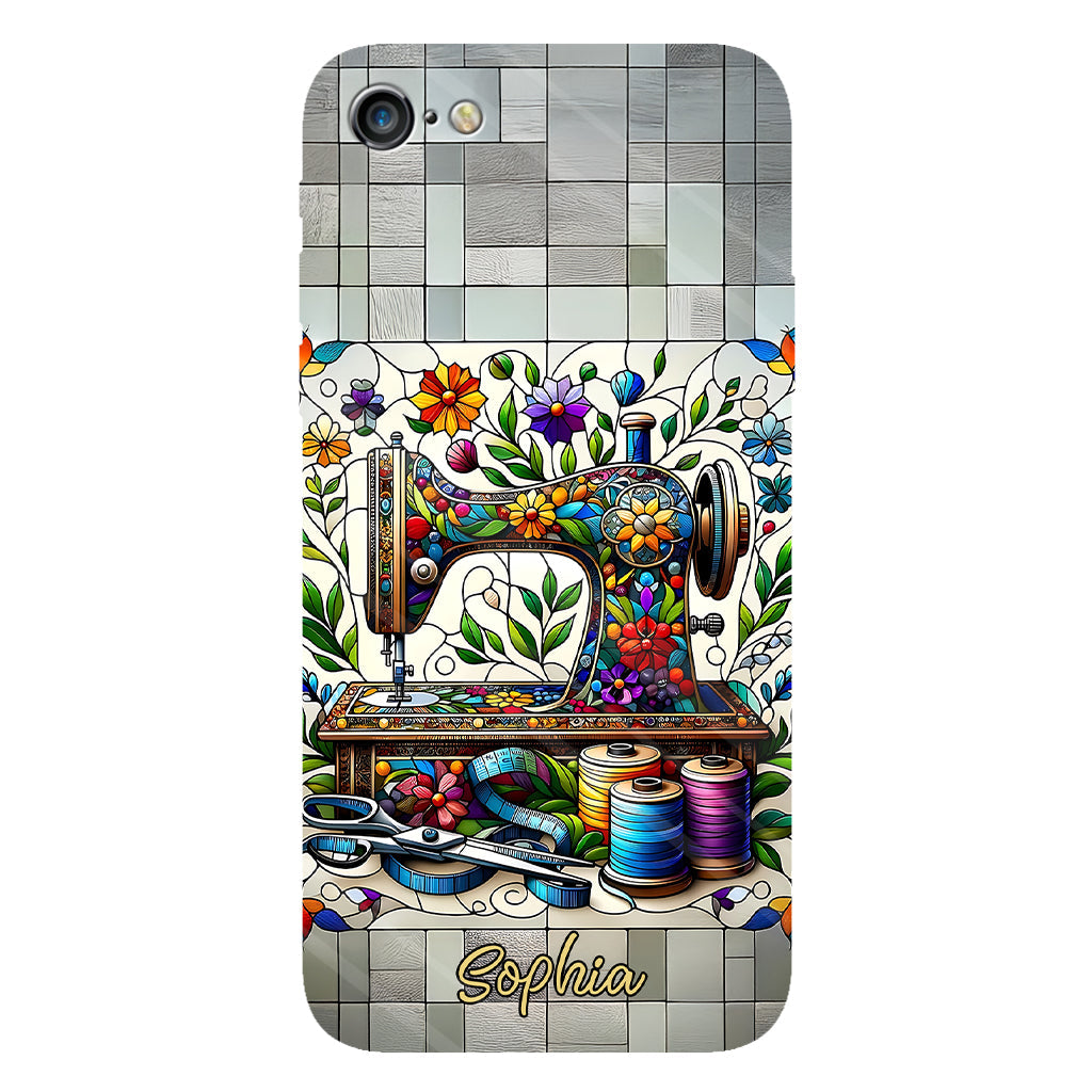 Ich liebe Nähen – Personalisierte Handyhülle mit Nähmotiv