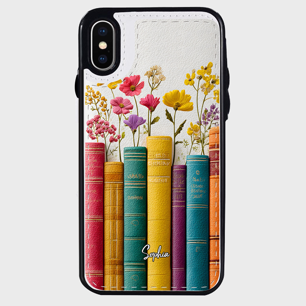 Vintage-Blumenbuch – Personalisiertes Buch, faltbare Handyhülle