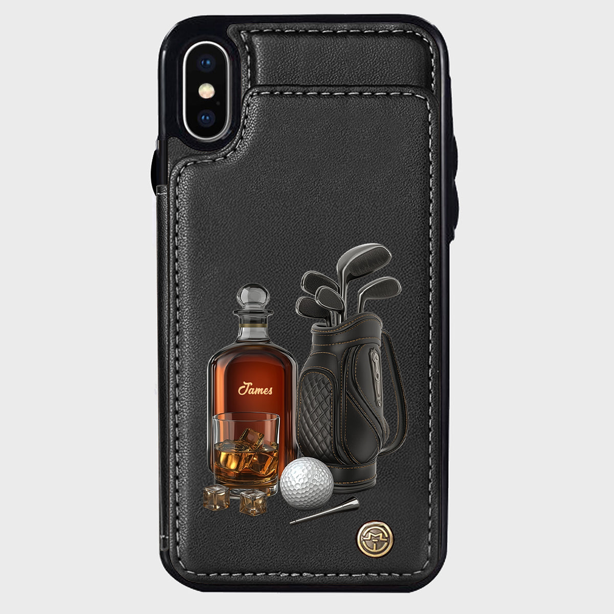 Whiskey & Golf - Personalized Golf Wallet Phone Case