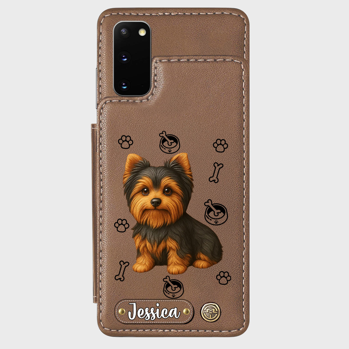 Ich liebe meinen Hund – Personalisierte Handyhülle mit Yorkshire-Terrier-Motiv