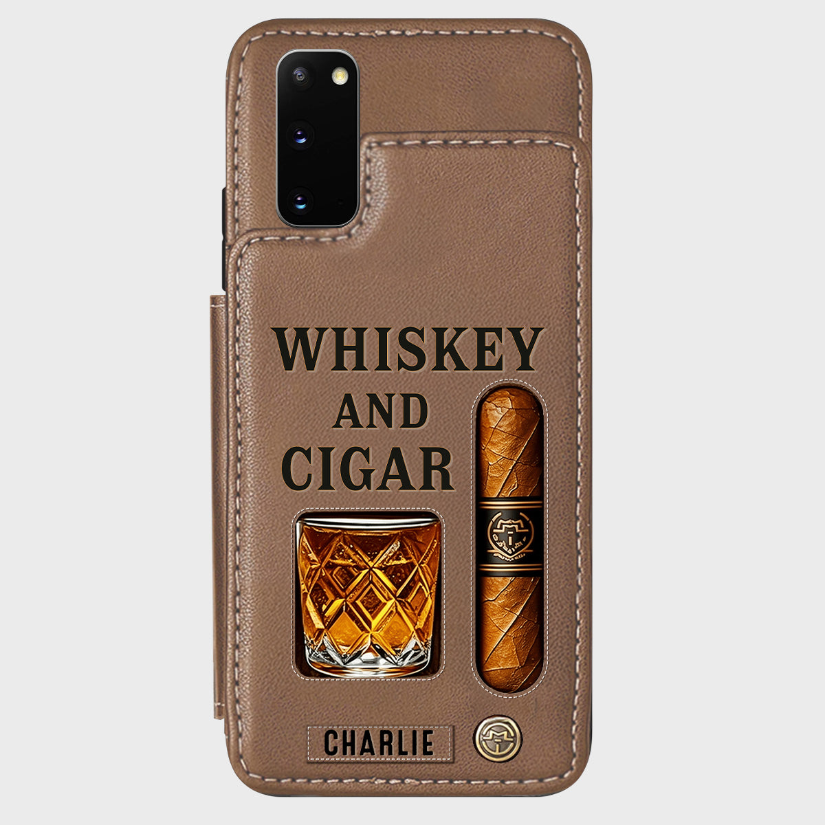 Whiskey & Cigar - Personalisierte Whisky-Handyhülle