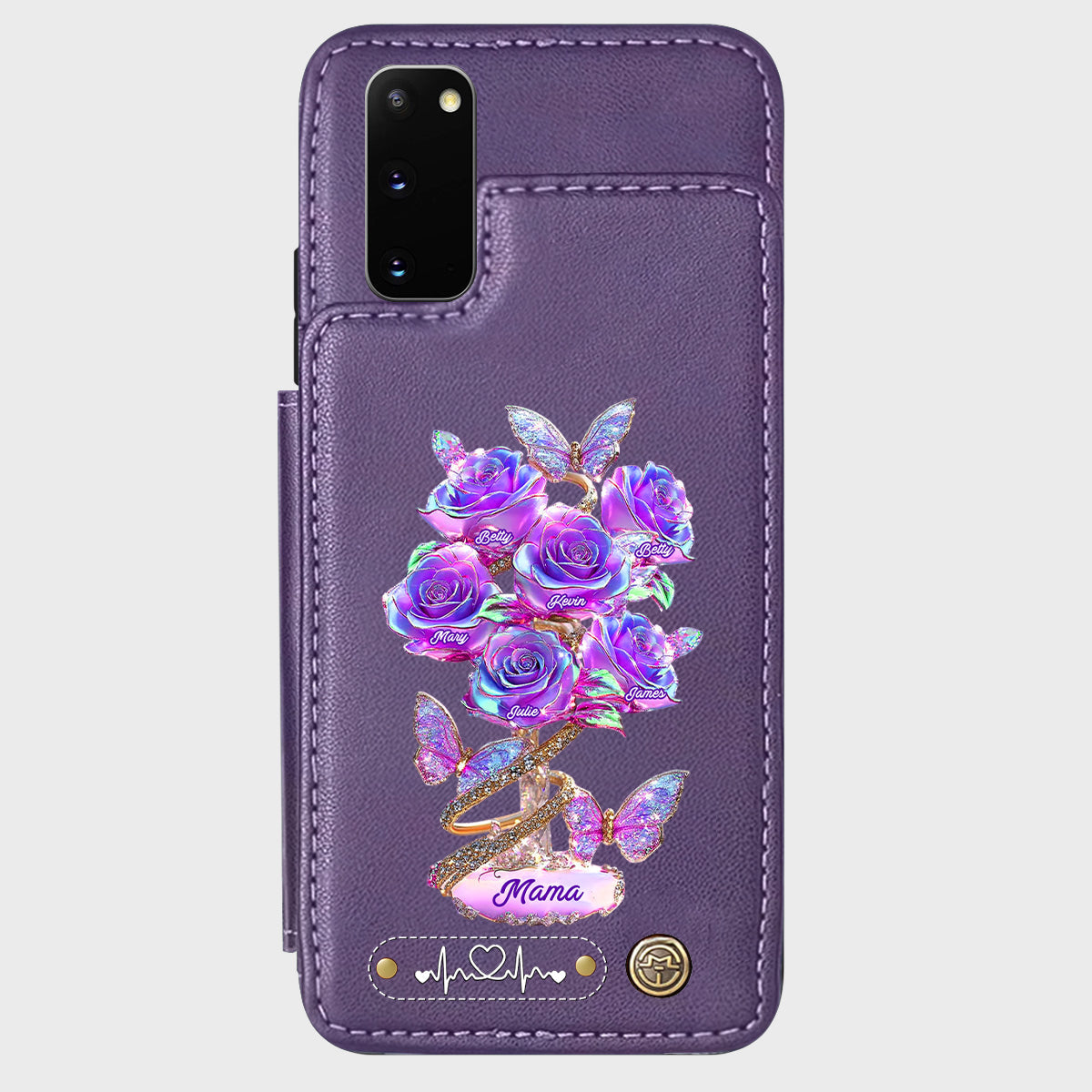 Die beste Mama aller Zeiten – Personalisierte Handyhülle mit Geldbörsenfunktion für Mütter