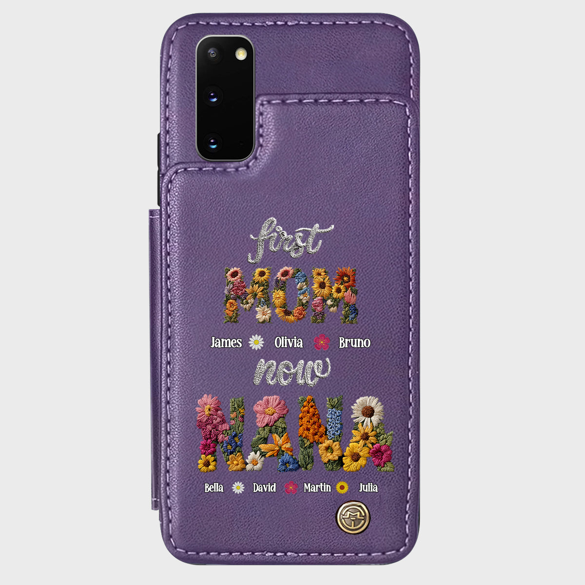 First Mom Now Grandma - Personalized Grandma Wallet Phone Case