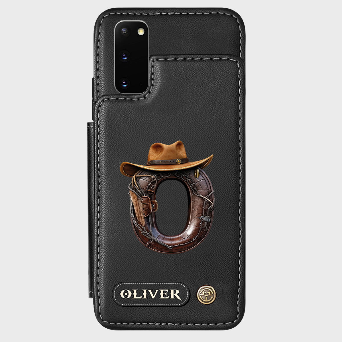 Western Style Name Initial Letter - Personalized Cowboy/Cowgirl Wallet Phone Case