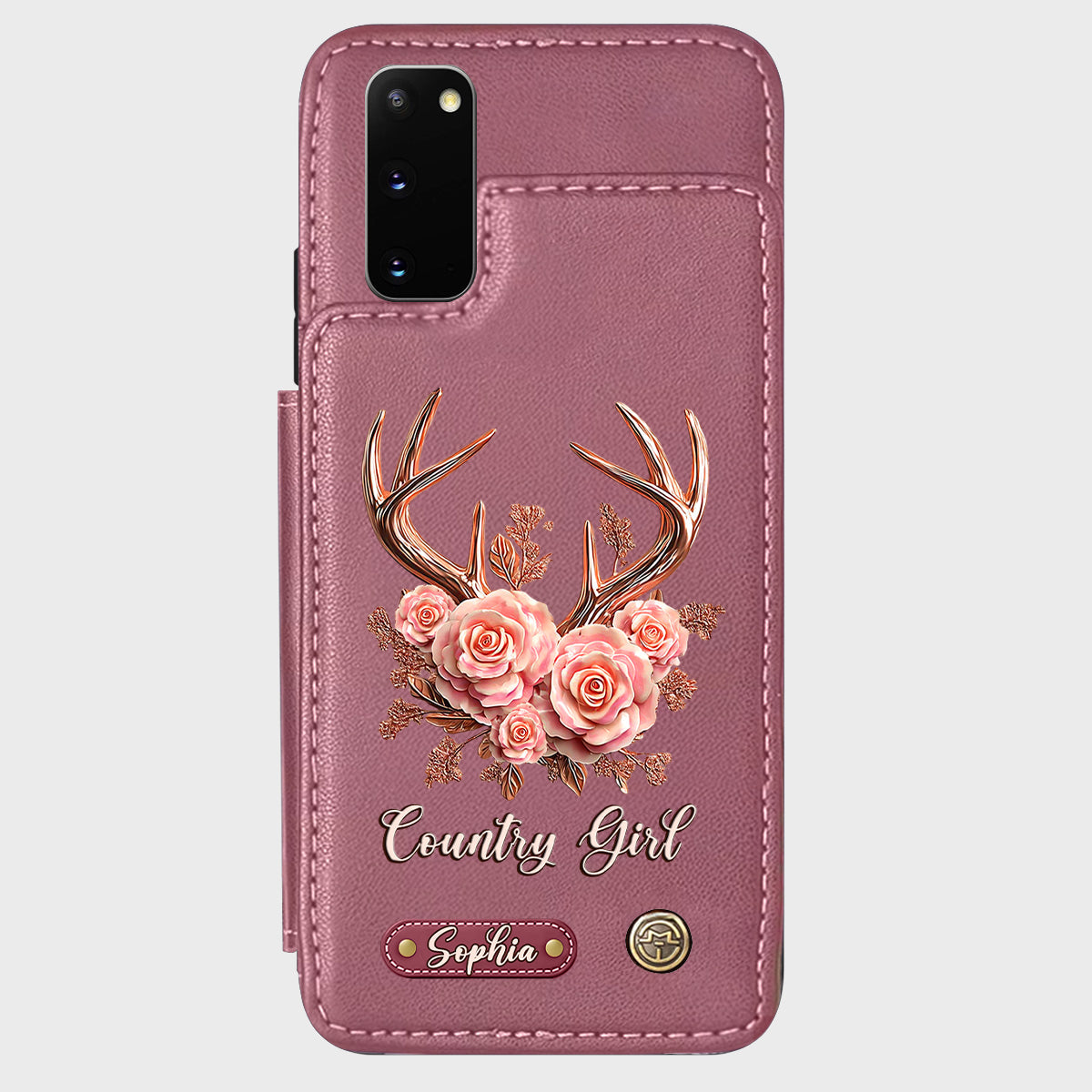 Country Girl – Personalisierte Handyhülle mit Jagd-Geldbörse
