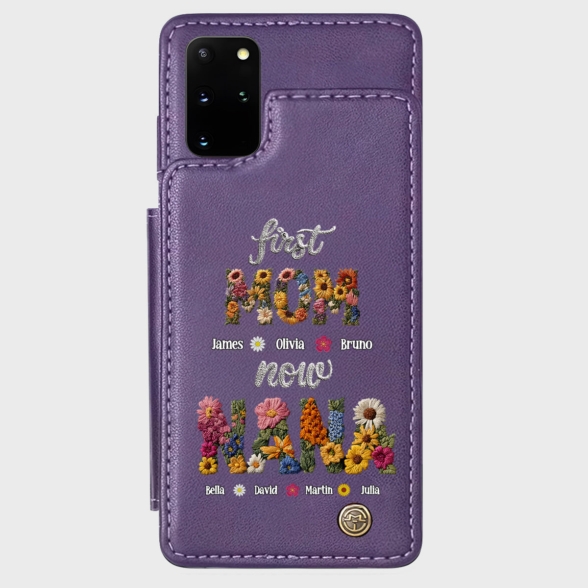 First Mom Now Grandma - Personalized Grandma Wallet Phone Case